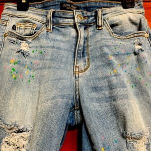 Judy Blue Paint Splatter Distressed Boyfriend Cut Sz 5/27